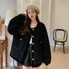 Korean version of fashion imitation lamb wool jacket women's autumn and winter new loose contrasting colors show temperament versatile