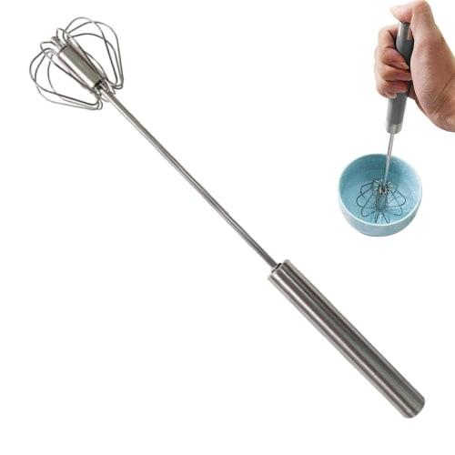 Hand Push Whisk, Multi-Purpose Rotating Whisk Mixer, Durable Egg Beater, Semi-Automatic Kitchen Milk Frother, Kitchen Accessories for Baking, Stirring