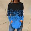 T-shirt da Donna Estiva a Manica Lunga con Stampa 3D Moda Versatile Traspirante Tendenza Casual