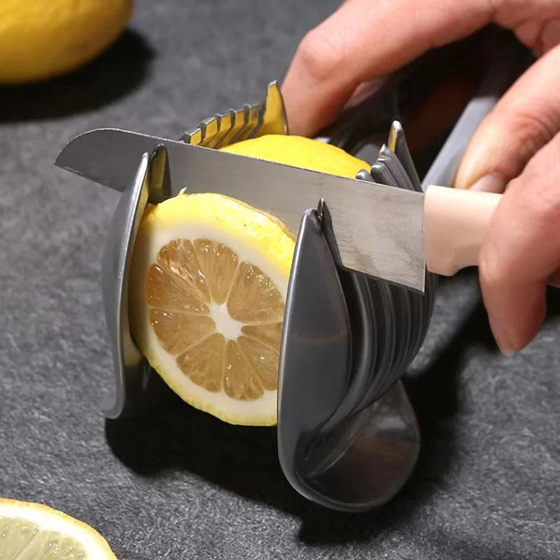 Roestvrijstalen Keuken Handheld Sinaasappel Citroen Snijder Tomaat Snijclip Fruitsnijder Uiensnijder Keukenitem Snijder Accessoire
