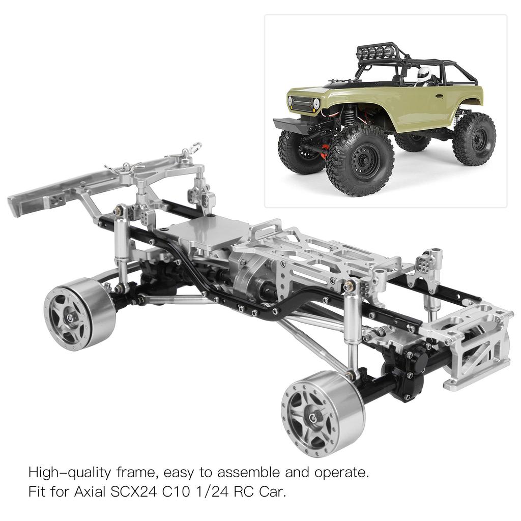 RC Car Chassis Frame Kit Aluminium Alloy Frame with Wheel Hubs for   SCX24 C10 1/24 RC Car