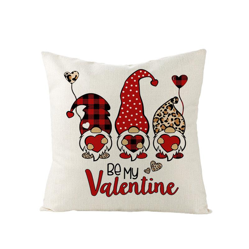 Plaid Valentine's Day Pillow Cover Polyester Printed Love Sofa Cushion Cover Nordic Bedroom Sofa Cushion