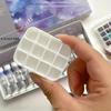 12-Grid Mini Watercolor Box - Ultra-Compact, Lightweight, Travel-Sized, Moisturizing Palette for Painting and Sketching