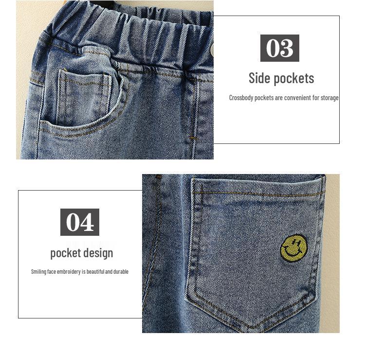 Boys' Spring/Autumn 2025 Children's Japanese/Korean Style Versatile Jeans