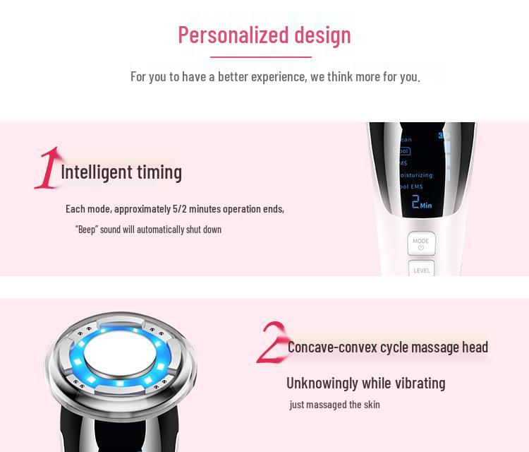 Home Facial EMS Microcurrent Beauty Device: Hot/Cold Vibration Massage Instrument