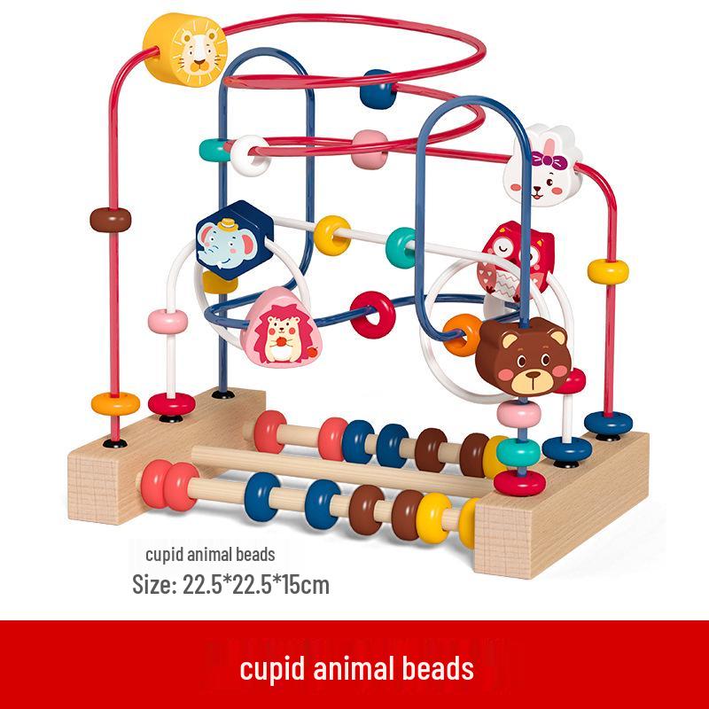 

Деревянный лабиринт с бусинами и игрушка для нанизывания для малышей, 2-4 лет - Развивает координацию рук и глаз
