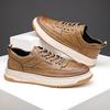 Board Shoes Men's 2025 Spring New British Casual Board Shoes Men's Leather Shoes Fashion Casual Skateboard Shoes 2025