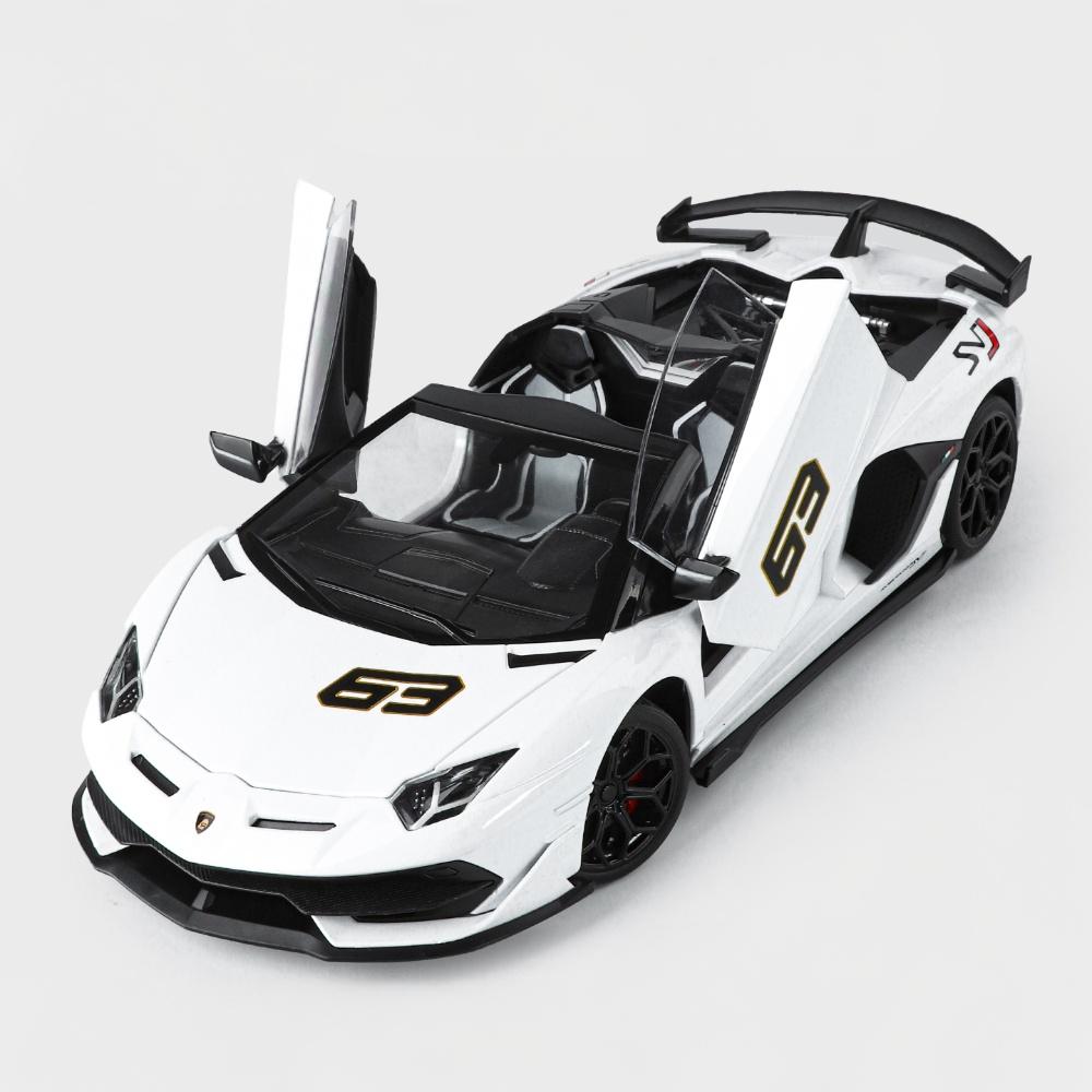 1:18 Lamborghini Aventador SVJ63 Removable Convertible Version Supercar Alloy Diecast Model Car Children Toy Collection Birthday белый