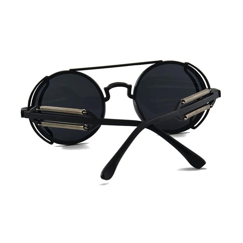 Vintage Punk Round Frame Sunglasses Men Women Glasses Small Lens Brand Designer Sun Glasses UV400 Outdoor Sports Eyewear Anti-UV
