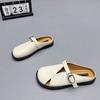 Premium bag head hollow slippers spring new outer wear lazy flat heel comfortable one-word cool slippers