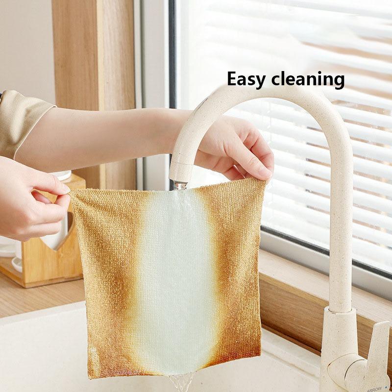 20pcs Scouring Pad Reusable Household Pump-type Lazy Absorbent Cloth Thickened Kitchen Dishwashing Cloth Microfiber