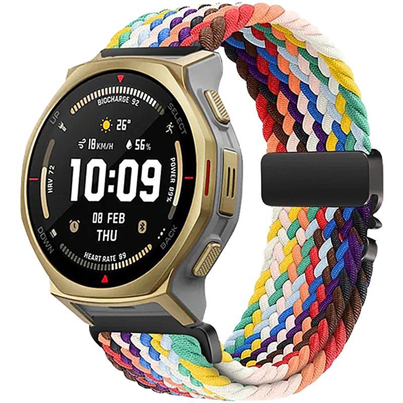 Nylon Braided Loop Strap For Amazfit T-Rex3 Pro 44mm 48mm Parachute Buckle Bracelet Band For Balance 2-1/Helio/Active 2/Bip 6-5