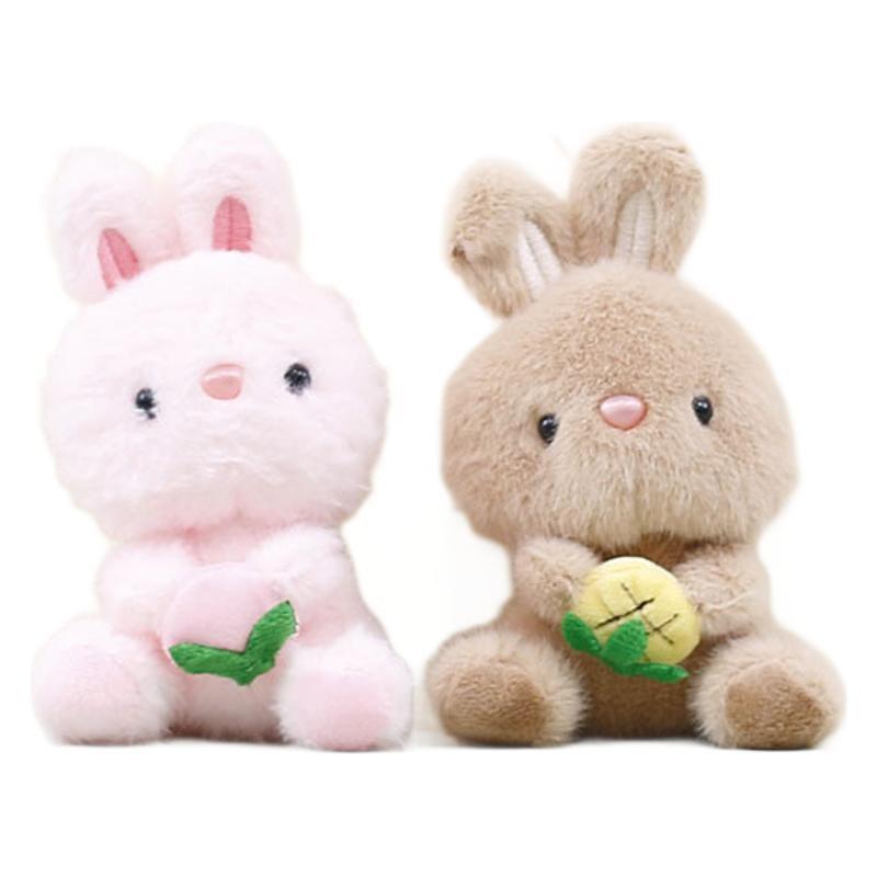 Cute Cartoon Plush Bunny Keychain With Ultra Soft Short Fur For Bag Decoration