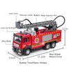 1:32 Scale Water Spray Fire Truck Model Ladder Trucks Toy Car Sound Light Pull Back Doors Opened Vehicle Collection Boys Gift