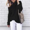 Women's Autumn Knit Sweater Solid Color High Neck Ribbed Top One Shoulder Sexy Loose Fit Oversized