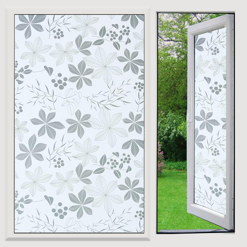 Frosted Window Film Slavic Privacy Decor, Self-Adhesive Bathroom Glass Cover, UV Blocking Frosted Sticker for Home
