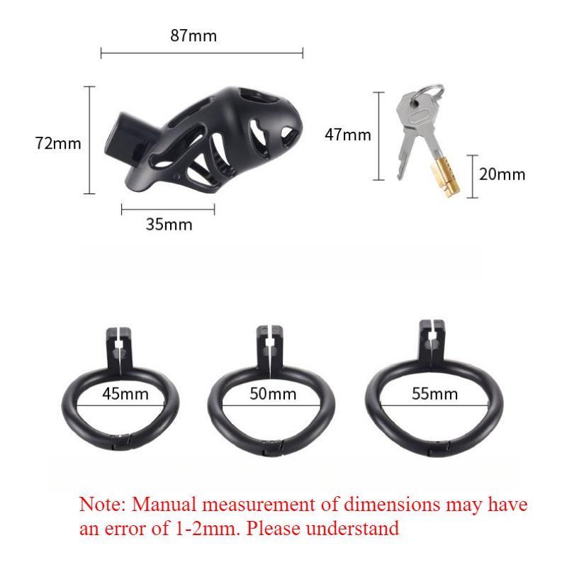 Male Chastity Lock Set Breathable Cock Cage Hidden Lock with 3 Penis Rings Bondage Fetish Adult Sex Toys Couples Sexual Toy 18+