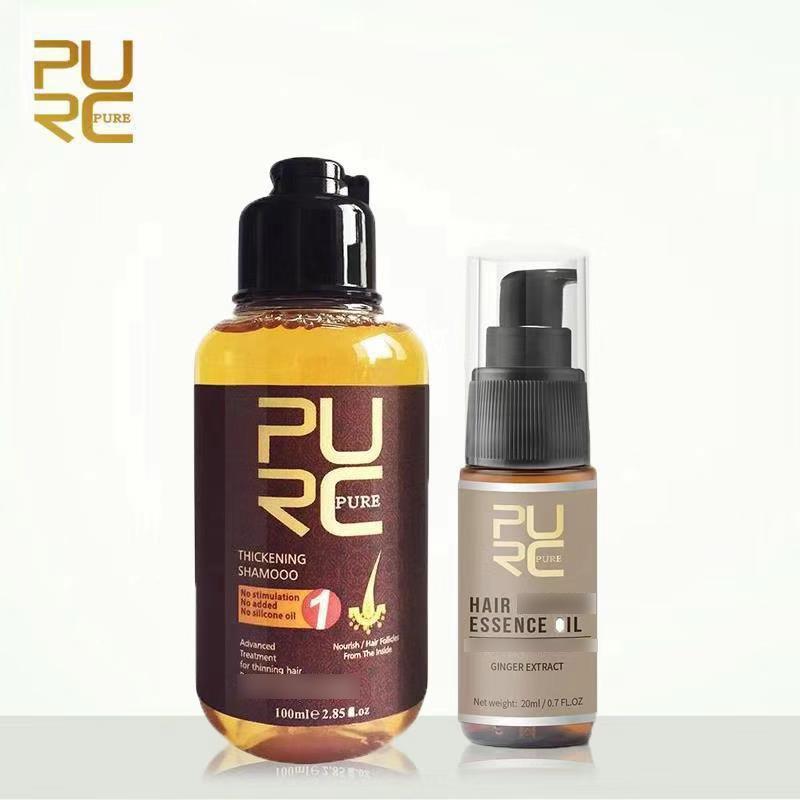 Ginger Shampoo 100ml Hair Nutrient Care Solution 20ml Black Natural Beautiful Long Thick Moisturizing Hair Hair Care Solution