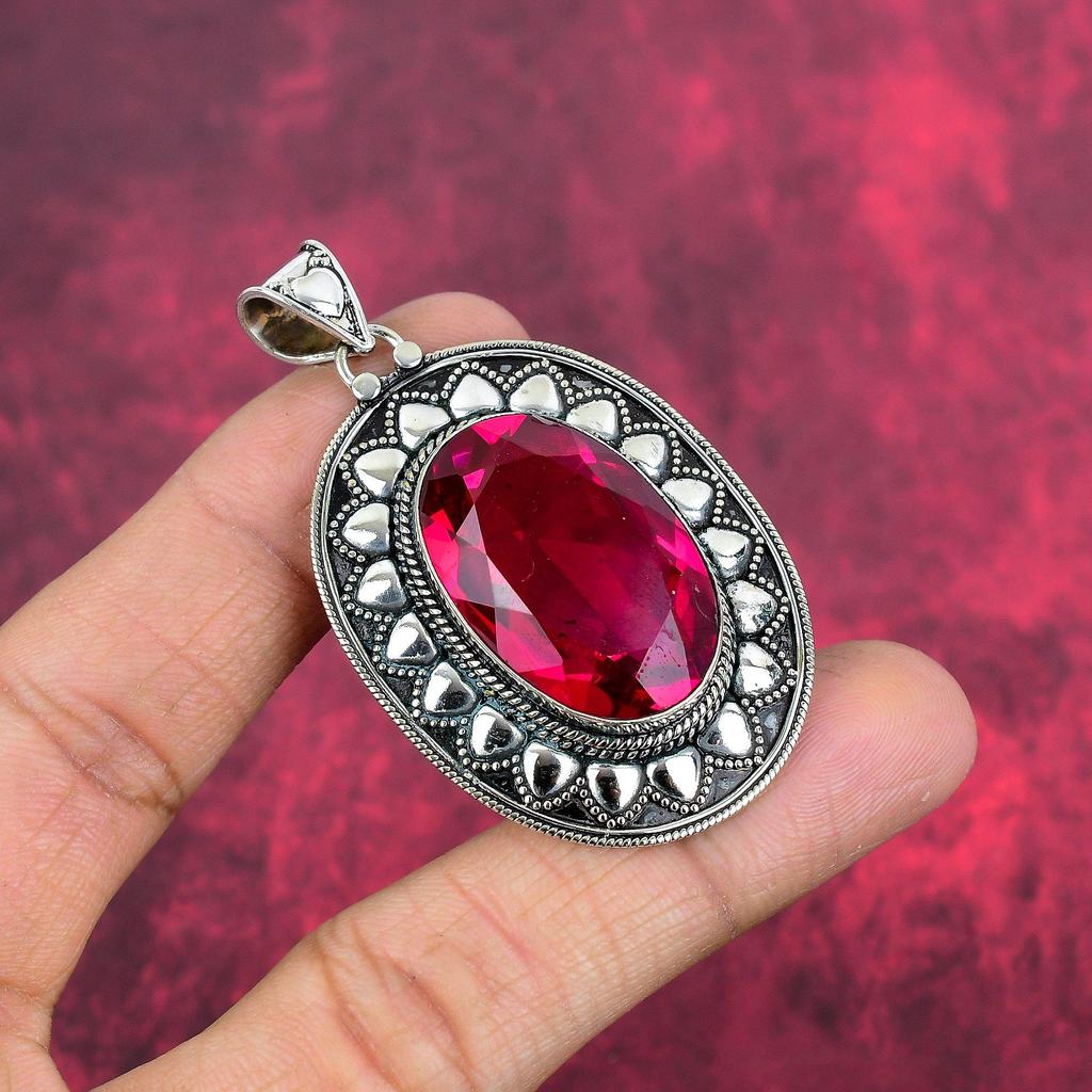 Rubilite 925 Solid Sterling Silver Pendant, Handmade Gemstone Pendant Jewelry, Gifts For Wife Brand New Pendant