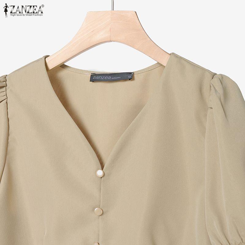 ZANZEA Kadın Kısa Kollu Bluz ve Pantolon Yazlık İki Parça Takım Setleri