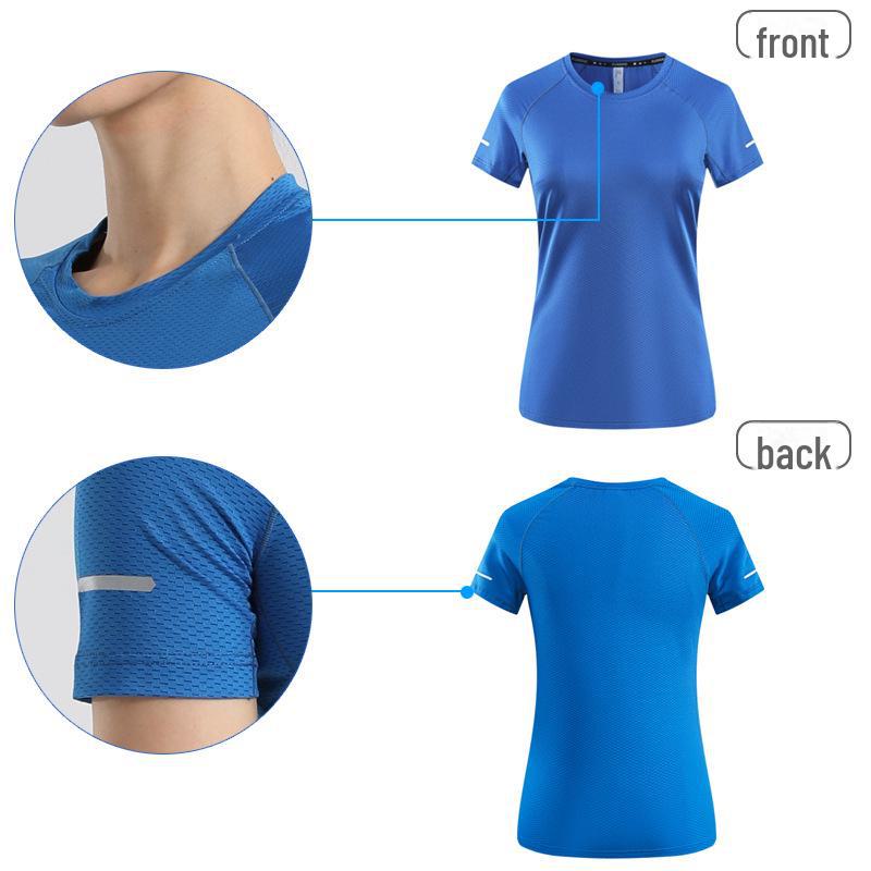 Unisex Quick-Dry Mesh Running T-Shirt with Reflective Design