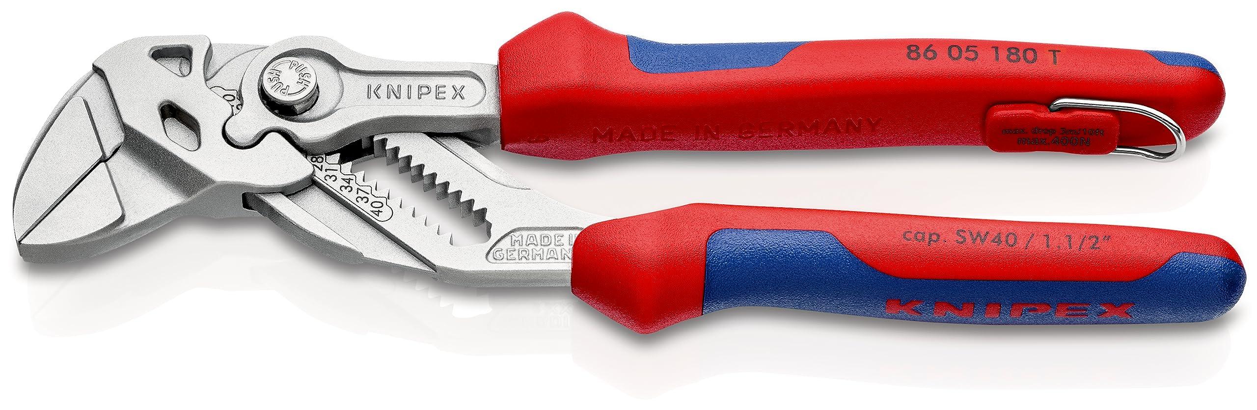 

KNIPEX Pliers Wrench with Drop Protection 8605-180TBK (Black) красный