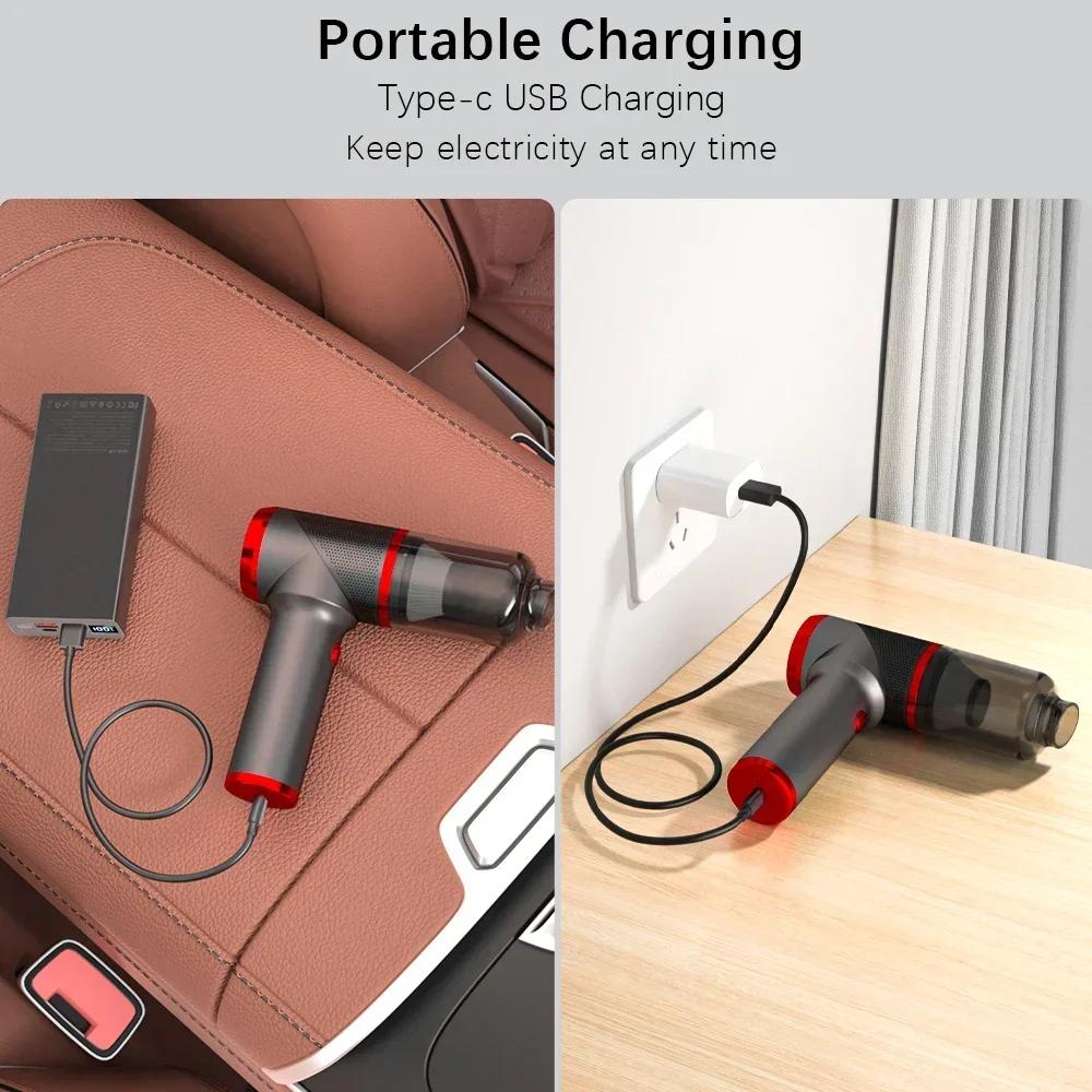 SZUK Mini Car Vacuum Cleaner Strong Suction Cleaning Machine Wireless Handheld Portable Cleaner and Keyboard for Car Home