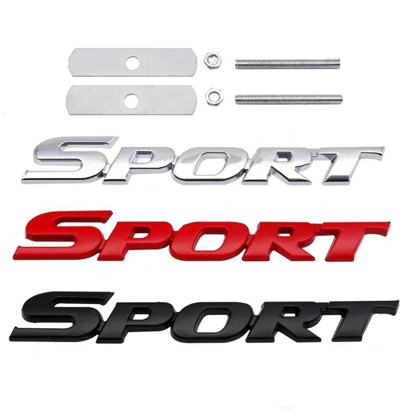 3D Metal Sport Letter Front Grille Car Emblem Badge Decal Sticker For Jeep Toyota Highlander Corolla Rav4 Yaris Car Accessories