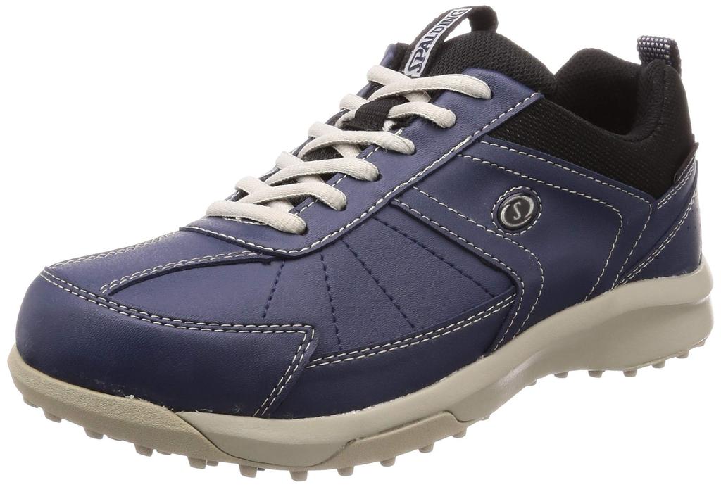 Spalding Men's Waterproof Spikeless Golf Shoes, Wide Fit, Size 4E, CIS 3550, Navy, Size 25.0 cm