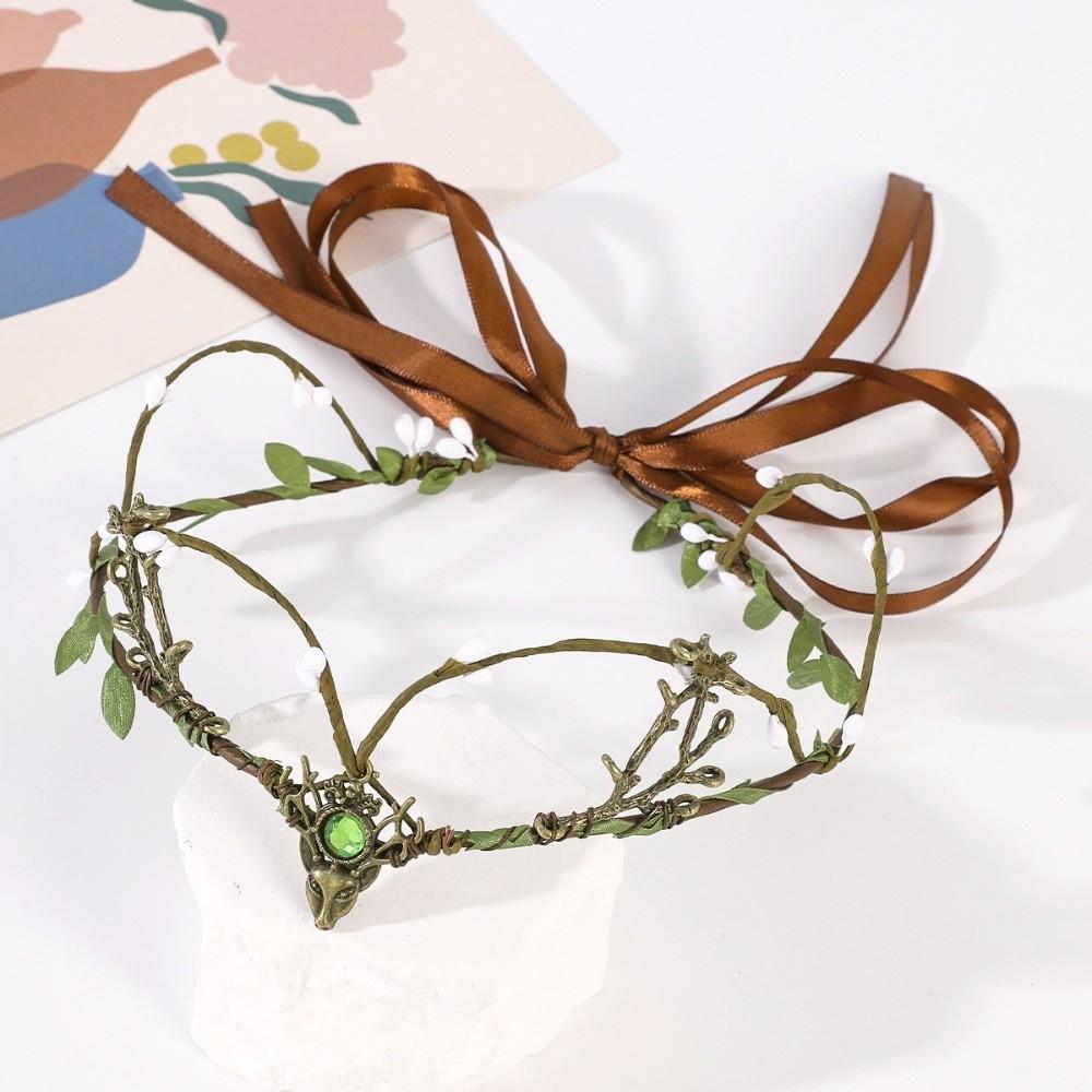 

Headpiece Elf Garland Artificial Floral Rhinestone Decoration Flower Vines Crown Bride Hairstyles Princess Headdress Women