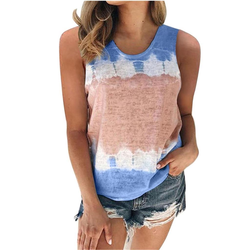 Women's Plus Size Camisole Summer Casual T-shirt Striped Printing Vest
