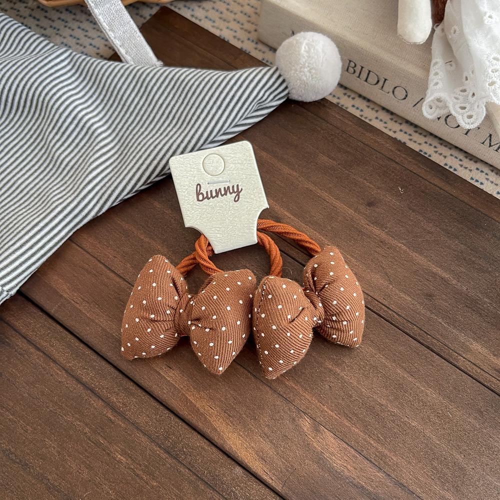 Polka Dot Love Bow Hair Rope Tie Children's Elastic Hair Band Rubber Band Ponytail Holder Elastic Headband Girl Hair Accessories