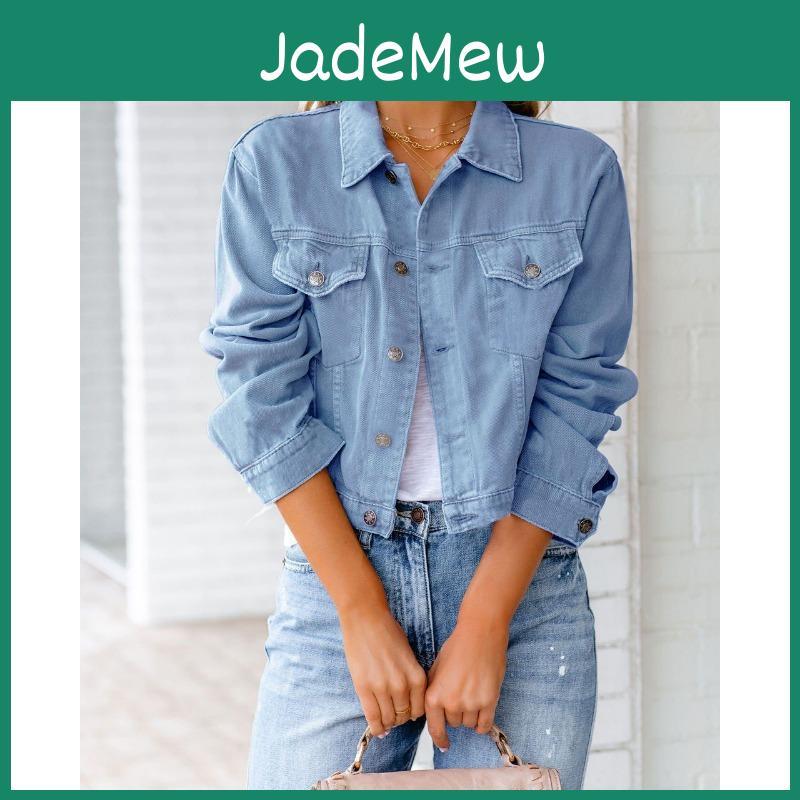 Womens Autumn And Denim Spring Jacket Long Sleeve Jacket Top