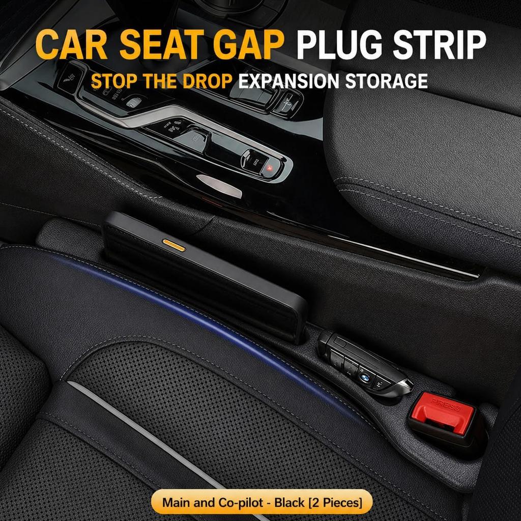 2PCS Car Seat Gap Filler and Organizer, Universal Console Catcher Fill The Gap Between Seat and Console, Anti-Drop Organizer | Suitable for Most Car