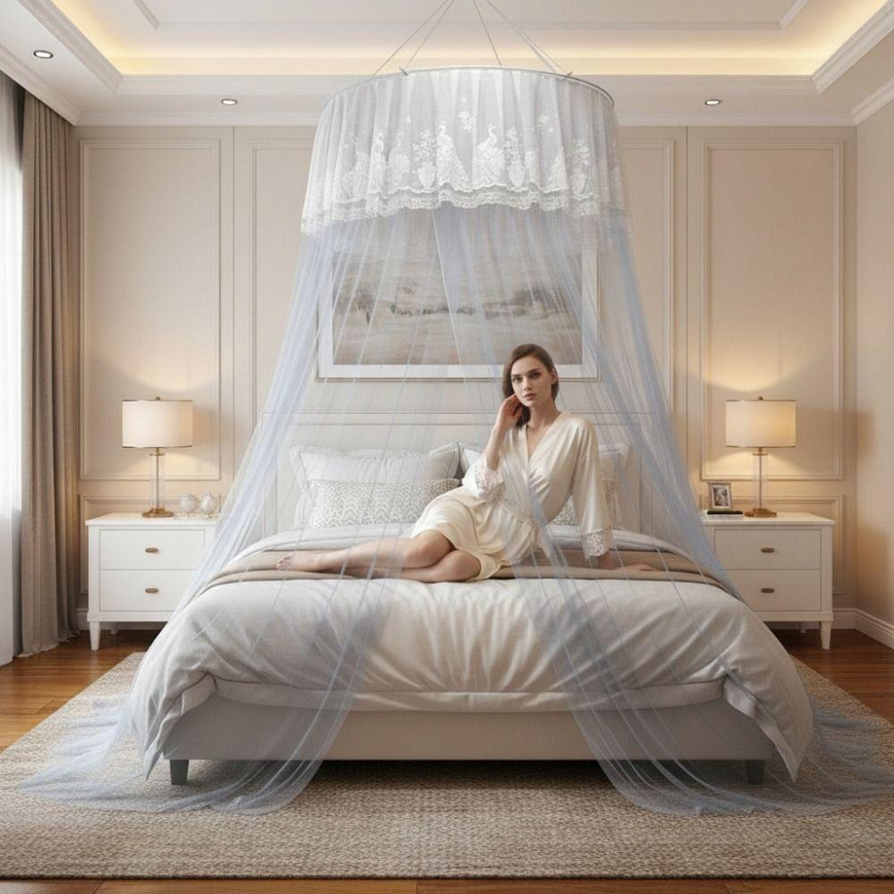 Fine Mesh Hanging Princess Mosquito Net Anti-bug Bed Canopy Practical Dome Mosquito Net  Girls Room