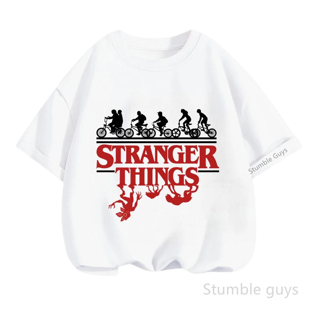 Summer Kids Daily Wear T-shirt Stranger Things Boys Clothes Girls Short Sleeve Anime Tshirt Tops Stranger Thıngs Tops