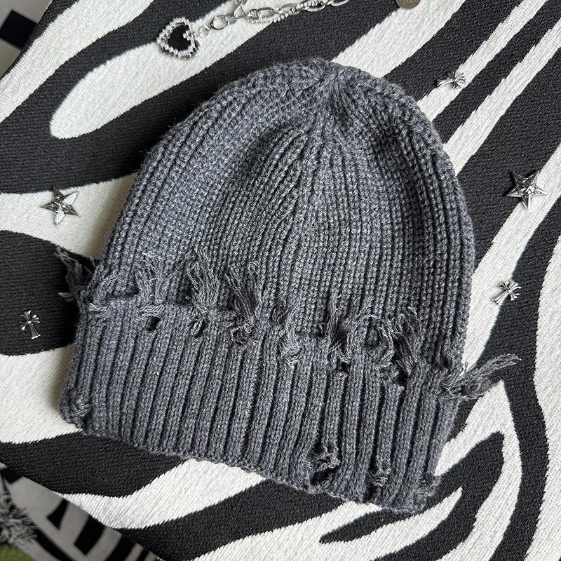 Unisex Streetwear Hats Knit Winter Beanie Hats Hip Hop Street Style Checked Beanie Hats