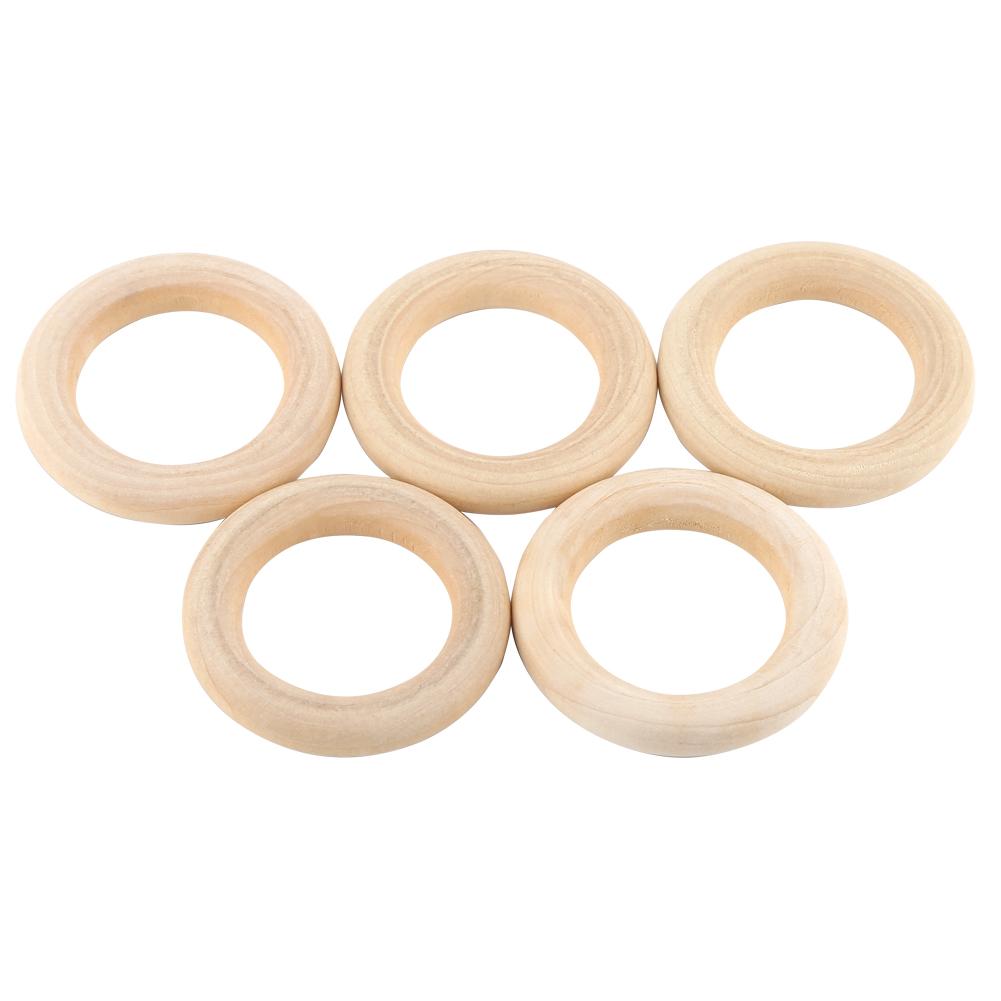 20Pcs Natural Unfinished Wood Rings Wooden Round DIY Craft Jewelry Making Accessory New