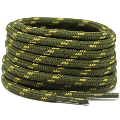 2 Pairs Work Boots Shoe Laces Diameter 4.5mm Heavy Duty Hiking Shoelaces for Men Women Round German Training Shoelace
