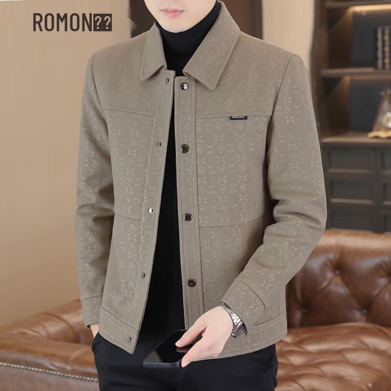 Romon Men s Spring Autumn Casual Lapel Jacket 3XL