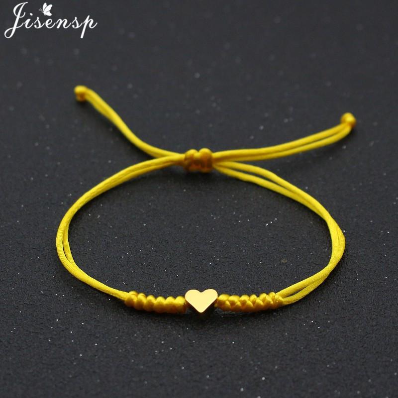 Multicolor Rope Lucky Heart Bracelets Women Men Charm Woven Handmade Bangles Braided Adjustable Buddhism Jewelry Pulseras