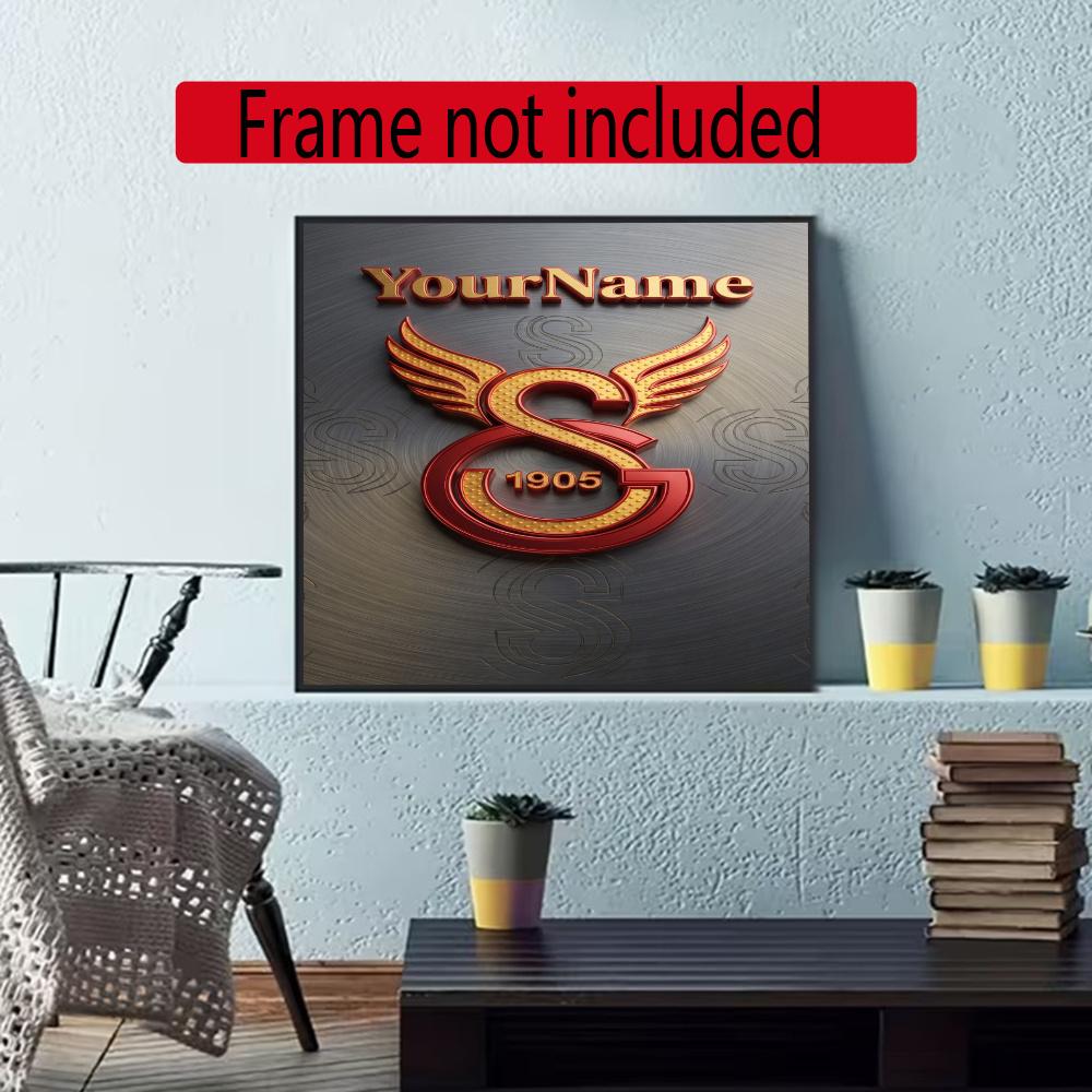 Galatasaray Customize Your Name Diamond Painting Round Diamond Rhinestones Mosaic Diamond Embroidery Wall Paintings Rhinestones Gift Frameless
