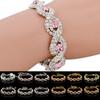 Women's Elegant Wedding Banquet Bangle Cocktail Party Rhinestone Bracelet