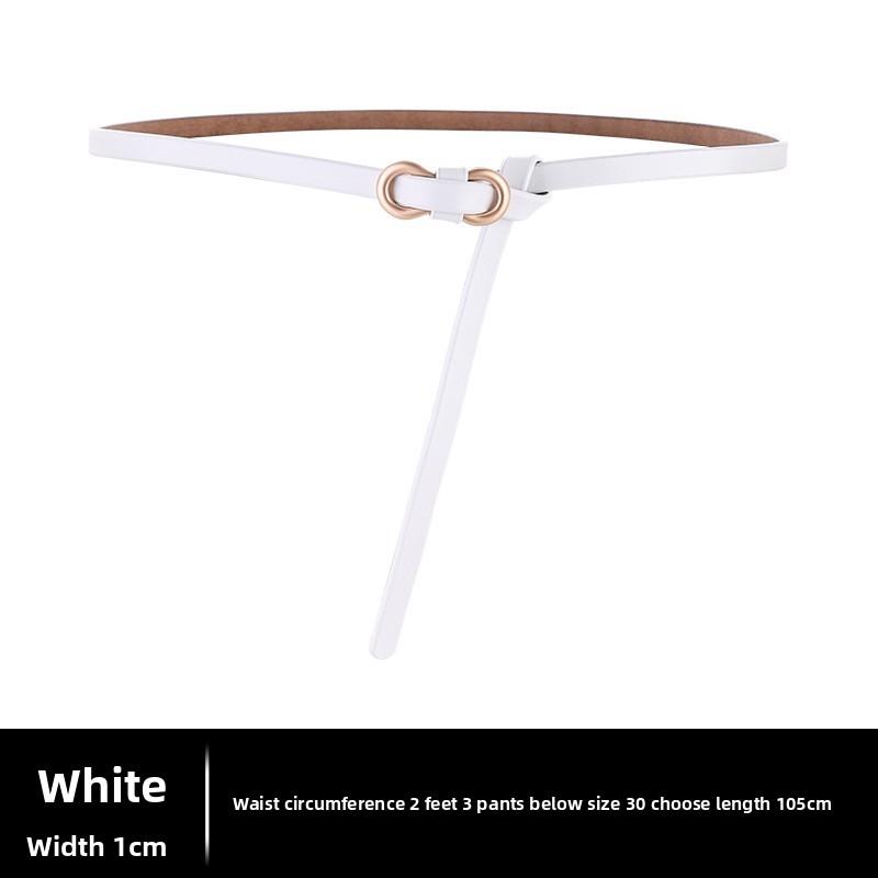 Leather Skinny Waist Belt With Metal Clasp For Fashion Dresses And Jackets