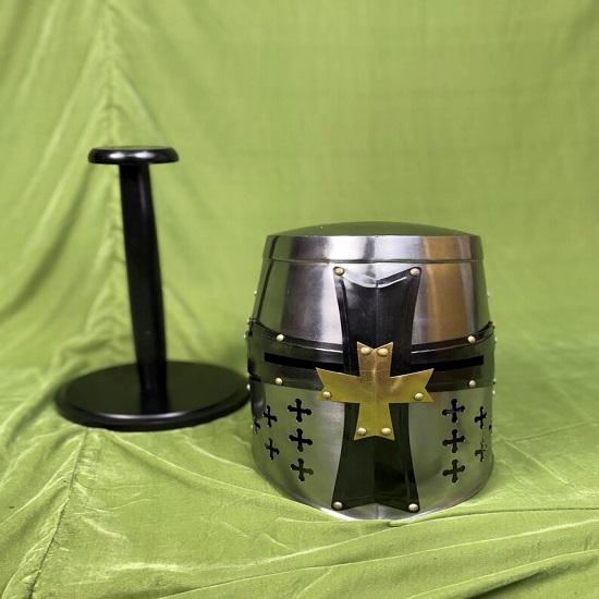 

Knight Templar Crusader Helmet Authentic Medieval Battle for Collectors, LARP, and the Perfect Halloween Gift