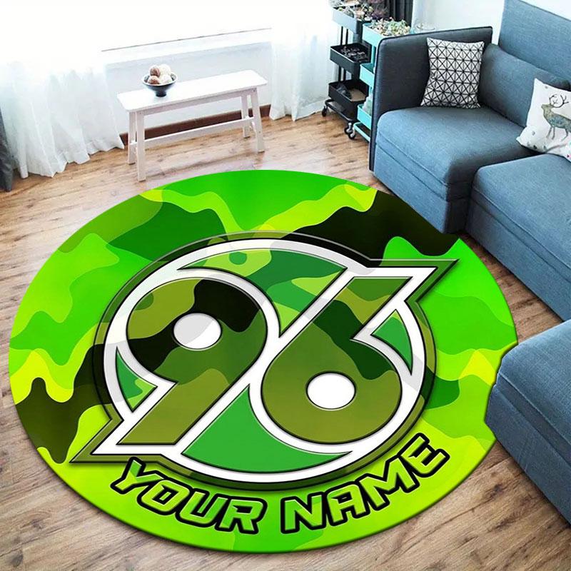 Hannover 96 Custom Name Round Area Rug,Carpet Rug for Living Room Bedroom Sofa Playroom Decor,Non-slip Floor Mat