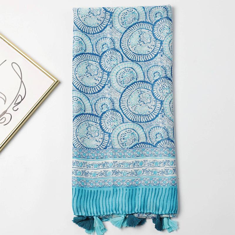 New Fashion Luxury Ladies Women Scarf Female Cotton Linen Shawl Tassel Four Seasons Versatile Floral Muslim Hijab 90*180cm