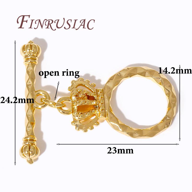 

2/4/6Pcs 18K Gold Plated Crown Shape OT Clasps/Toggle Clasp For Jewelry Making DIY Accessories,End Bead Clasp Connector Findings 2 pieces