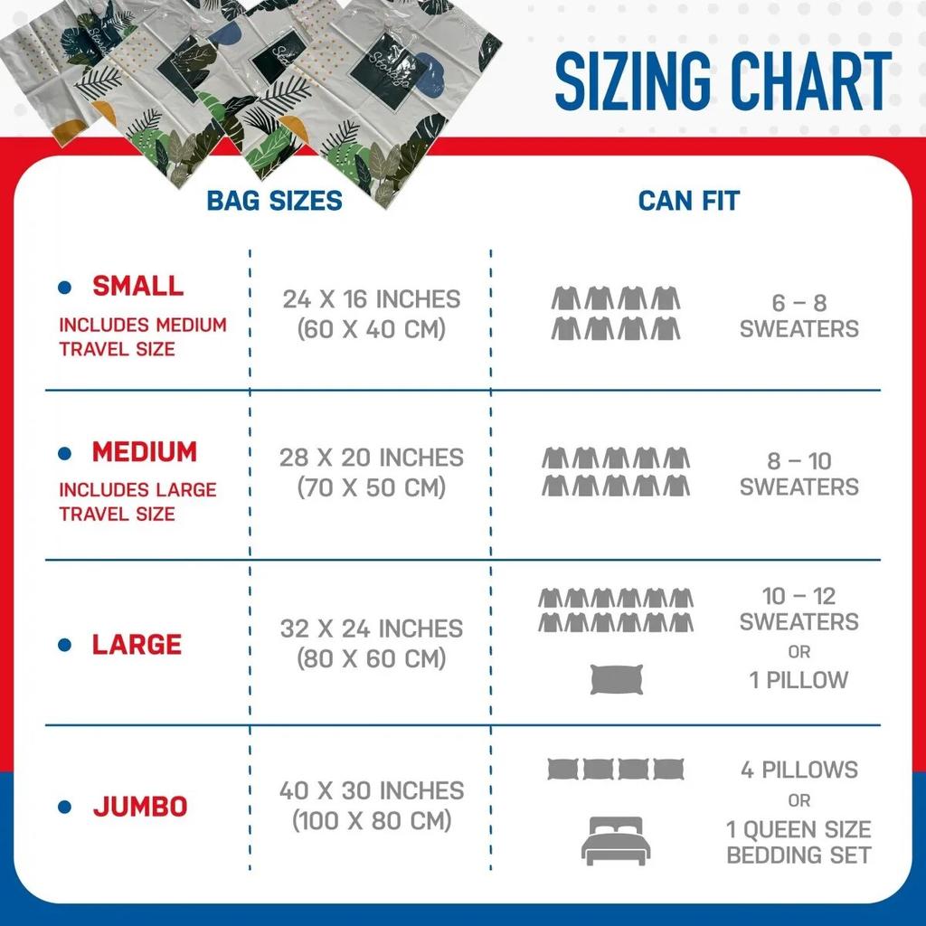 Space Saver Vacuum Sealer Storage Bags For Comforters and Blankets Clothes Home Packing Organizer