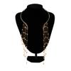Chest Chain Crystal Sequin Pendant Goth Open Torques Choker Long Tassel Star Necklace  Party